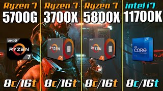 Ryzen 7 5700G vs i711700K vs Ryzen 7 5800X vs Ryzen 7 3700X [upl. by Assira]