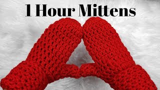 AMAZINGLY SIMPLE Crochet Mittens Pattern For Beginners [upl. by Ethel]