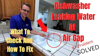 Dishwasher Leaking Water At Air Gap  How To Fix [upl. by Aikkan308]