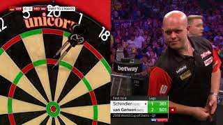 180s GALORE Van Gerwen v Schindler  World Cup of Darts 2018 [upl. by Ben]