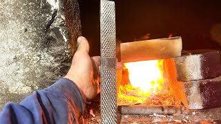 Forging an Insane Axe from an Old Farrier’s Rasp – Epic Metalworking Transformation [upl. by Veron]