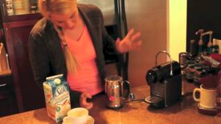 Nespresso Aeroccino Plus Frother Review Frothing Almond Milk [upl. by Ttelrahc]