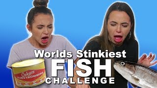 Stinky Fish Challenge  Merrell Twins [upl. by Ynnelg]