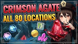 All 80 Crimson Agates Locations WITH TIMESTAMPS  DETAILED GUIDE Genshin Impact Dragonspine [upl. by Hyams]